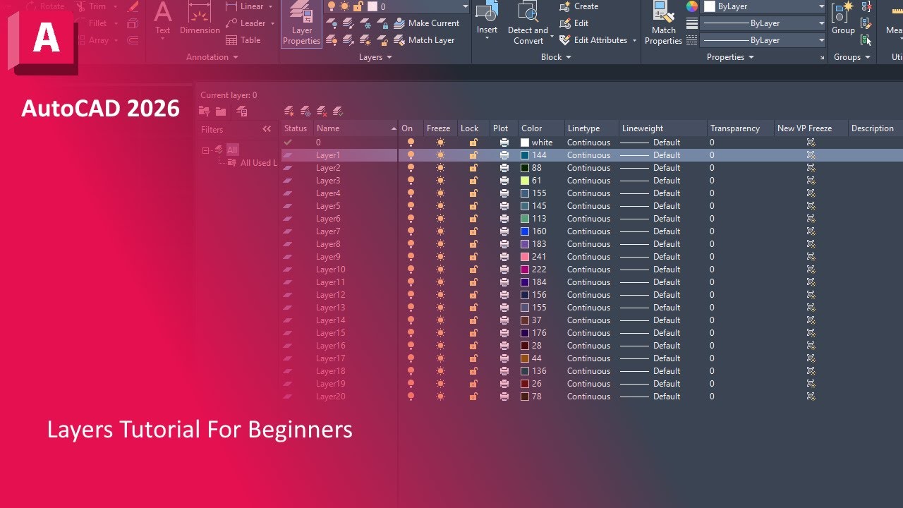 AutoCAD Layer Tutorial For Beginners!