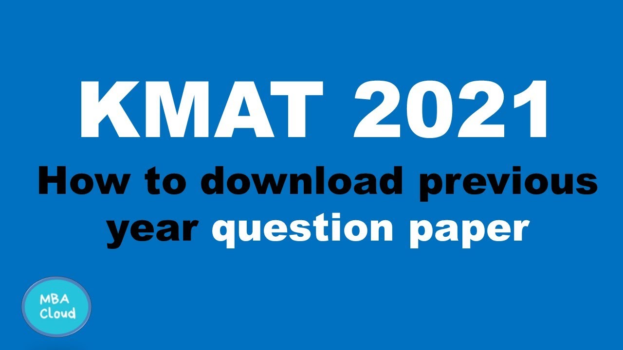 KMAT 2021| How to download previous year question paper