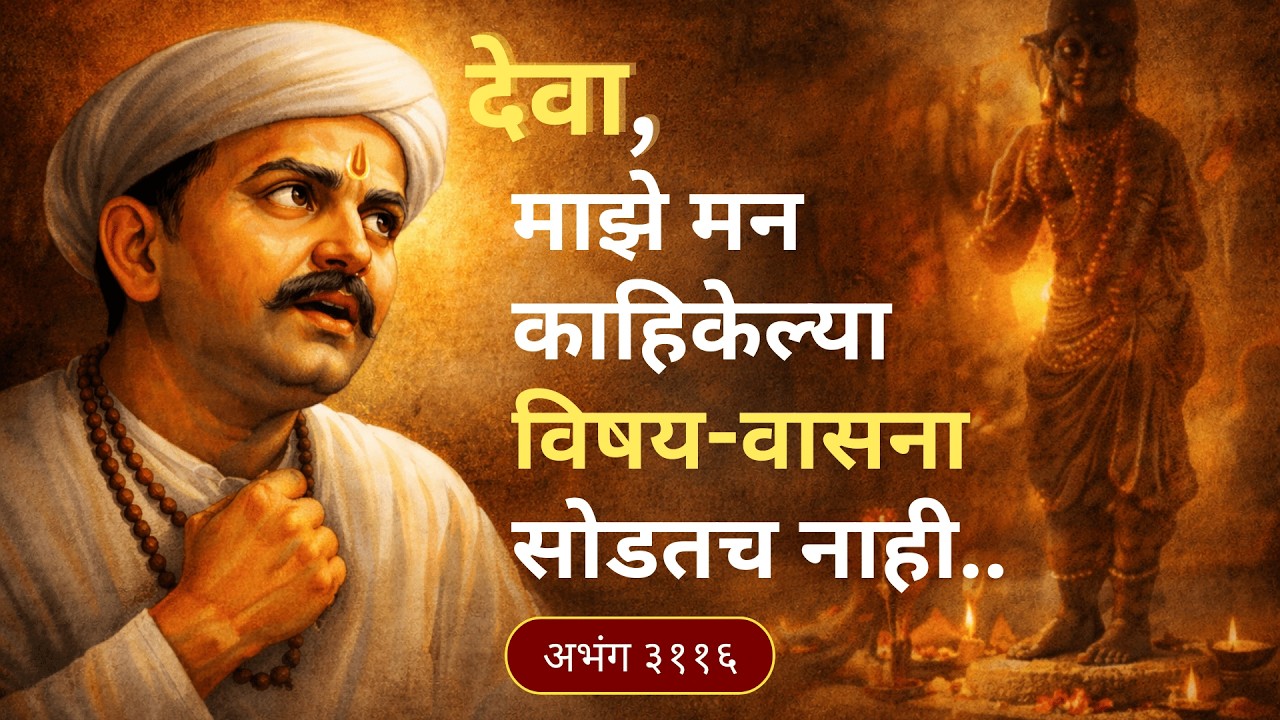 काय करू आता या मना । न संडी विषयाची वासना | संदर्भासहित | तुकाराम गाथा अभंग ३११६ | भाग ४५ | Tukaram