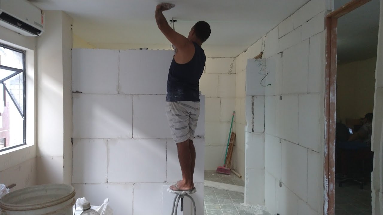 DIVISÓRIA COM BLOCO DE GESSO PASSO A PASSO
