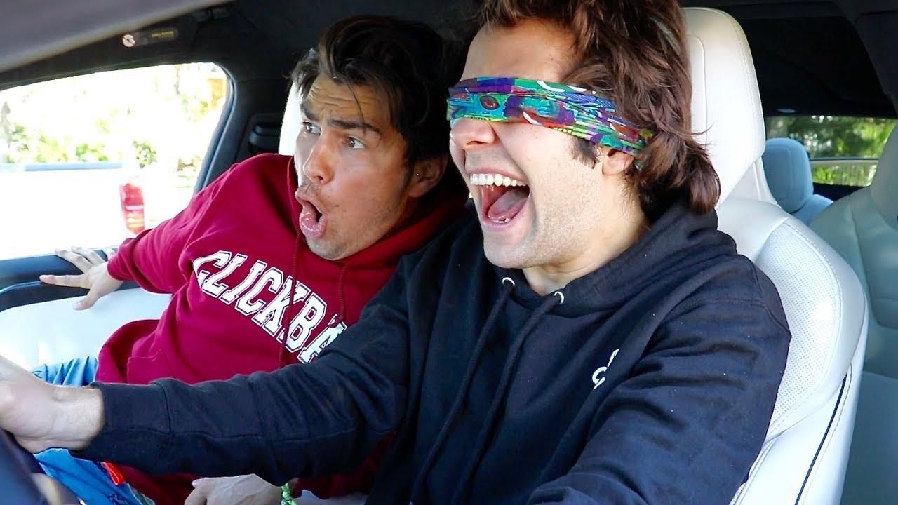 DRIVING MY TESLA WHILE BLINDFOLDED!!