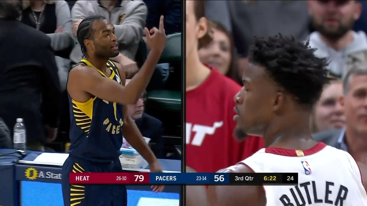 Jimmy Butler Blows Kisses to T.J. Warren, After Warren Was Ejected. | January 9, 2020