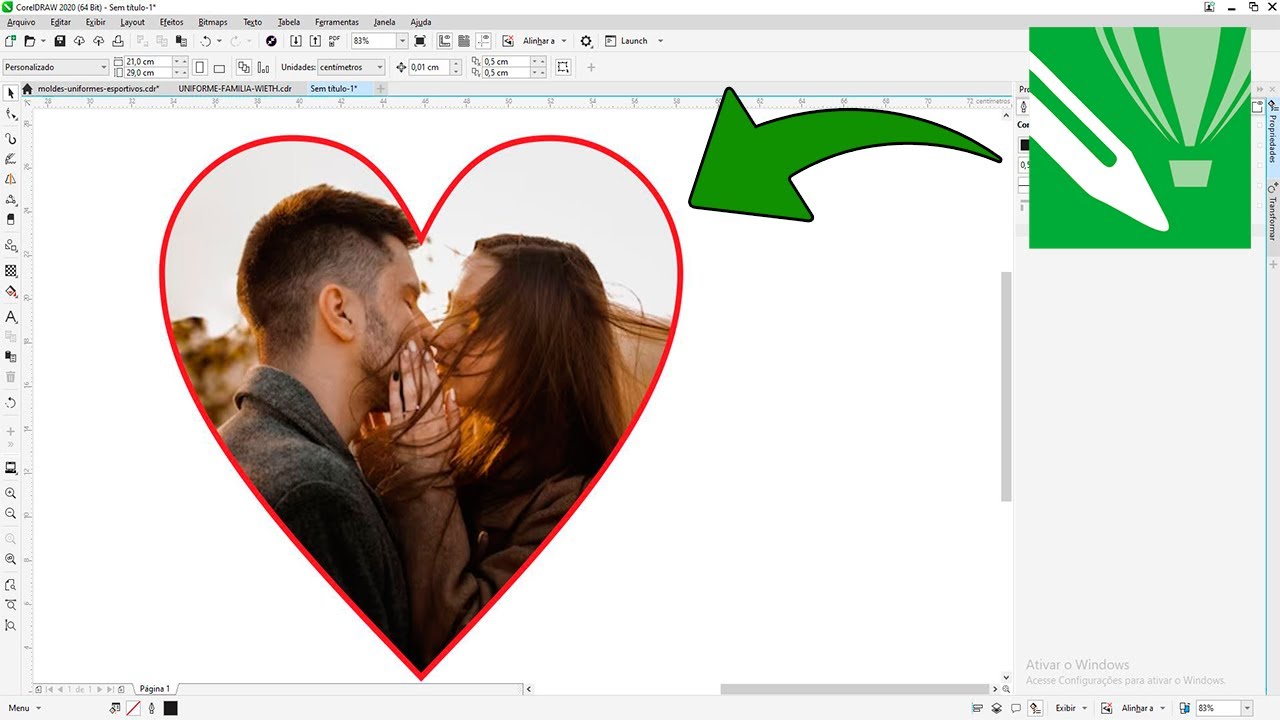 Como Colocar uma FOTO dentro de um CORAÇÃO | Corel Draw