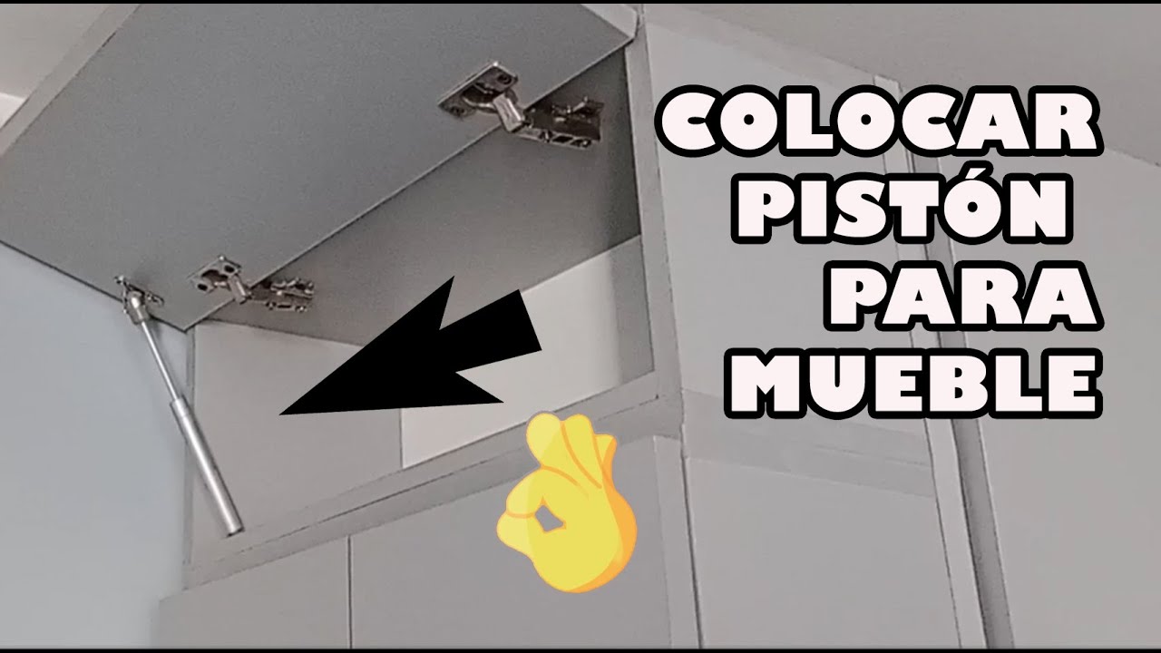 Colocar pistón en mueble / Piston a gas 80n / Amortiguador mueble instalación