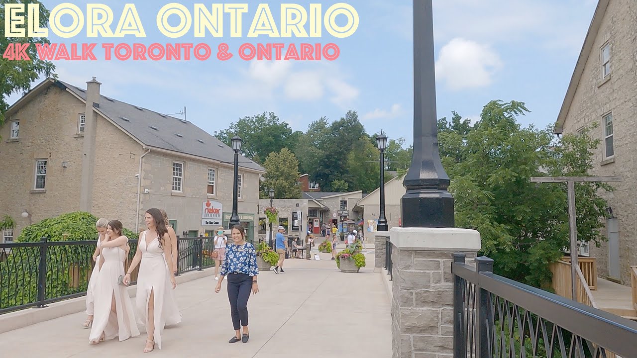 Elora Ontario - Downtown: 4K Walk Toronto & Ontario, Canada