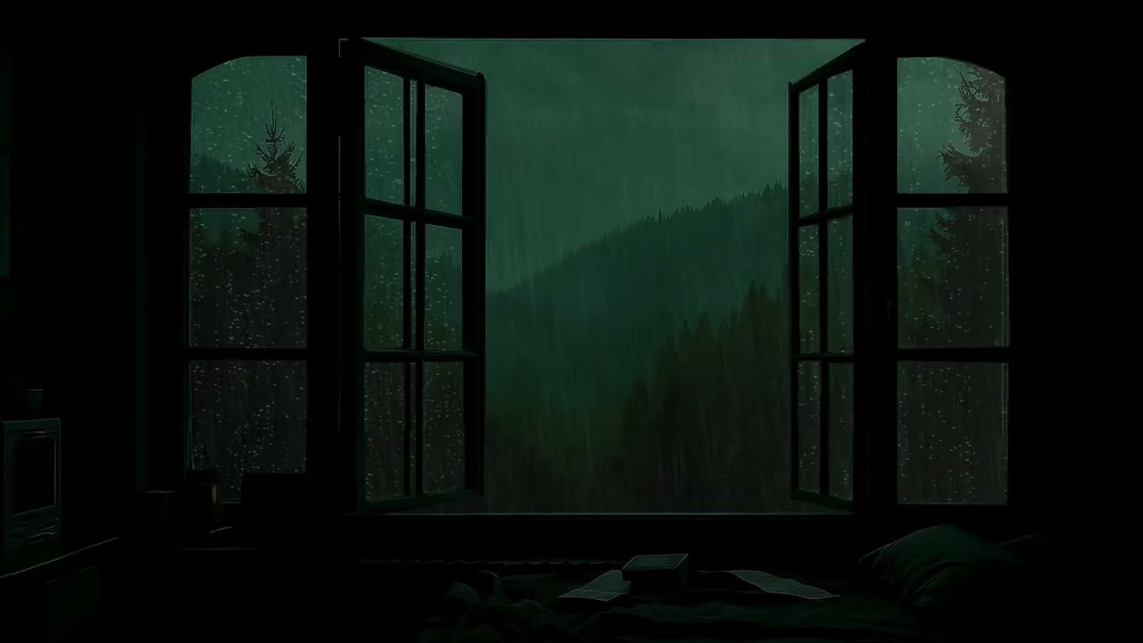 Soft Rain Drops & Thunder on Window | Relaxing Sleep Sounds for Insomnia and Study 🌧️🌙