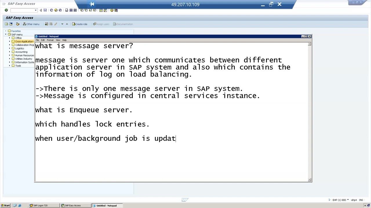 What is Message server and enqueue server in SAP systems