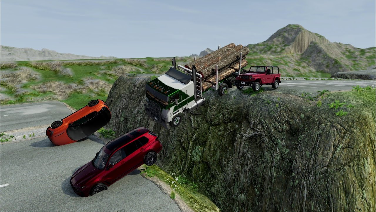 Car vs Deep Pits Road Challenge | Extreme Crash | BeamNG Drive