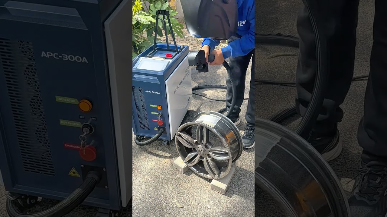 SFX 300W Pulse Laser Cleaner Automobile Wheel Coating Removal #sfxlaser #lasercleaning #automobile