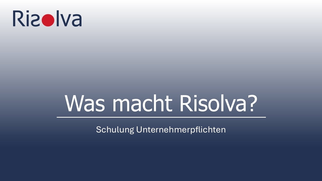 Schulung Unternehmerpflichten
