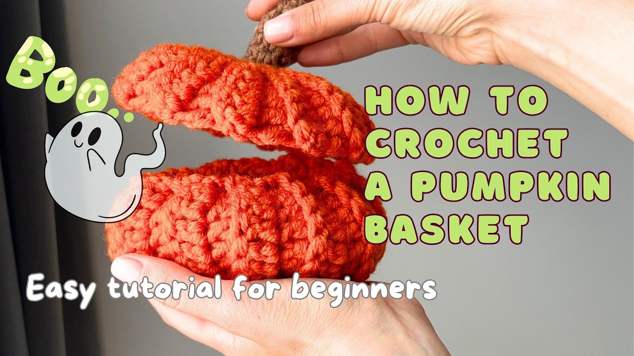 HOW TO CROCHET A HALLOWEEN PUMPKIN BASKET | CROCHET TUTORIAL FOR BEGINNERS | DIY HALLOWEEN GIFT