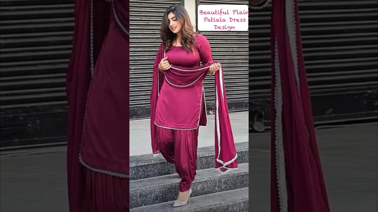Beautiful PlaiBeautiful Plain Punjabi Patiala dress design💕| 2024patiala suits design