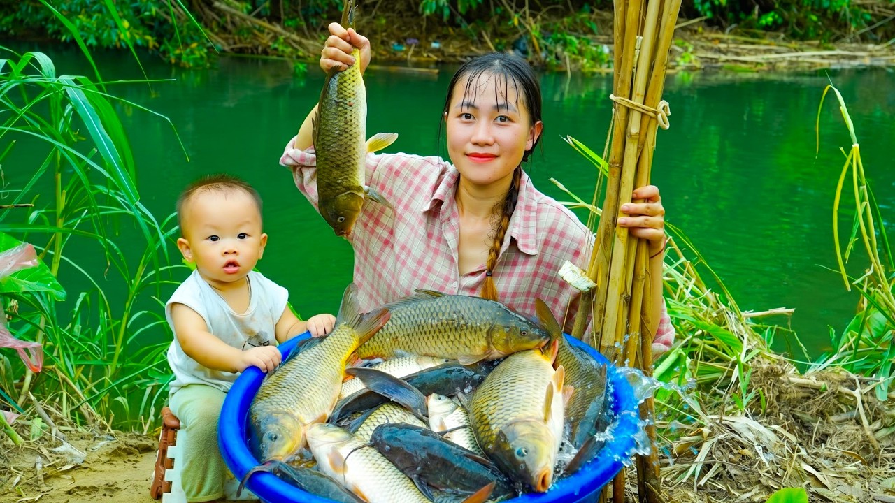 540 Days of Country Life: Harvesting in the Wild, Fishing and Catching Giant Fish