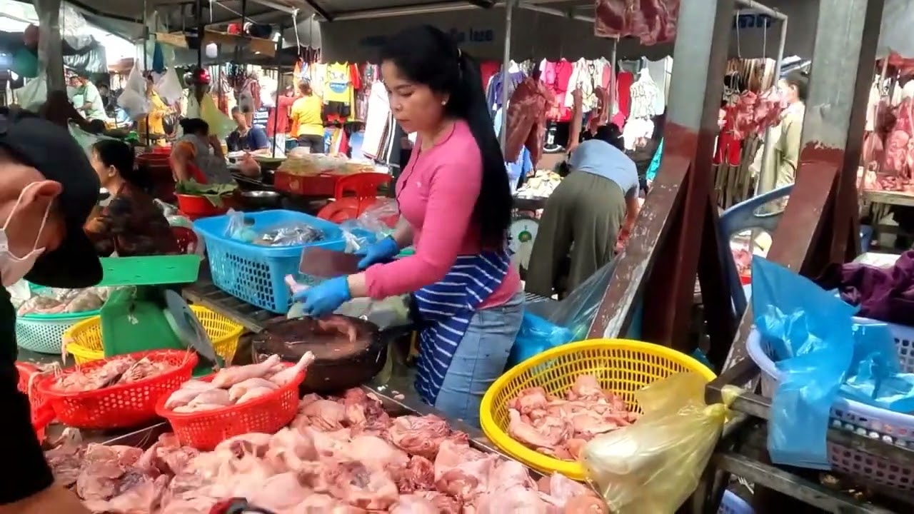The best Market in Cambodia, A lots of food and cute girl, Market in Phnom Penh | Market & Food TV
