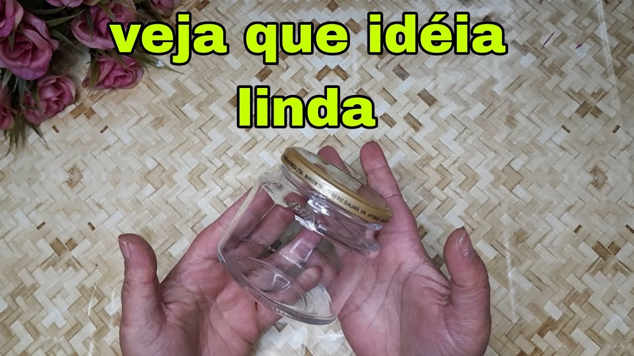 DIY- LINDA DECORAÇÃO NO VIDRO DE GELÉIA /do lixo ao luxo