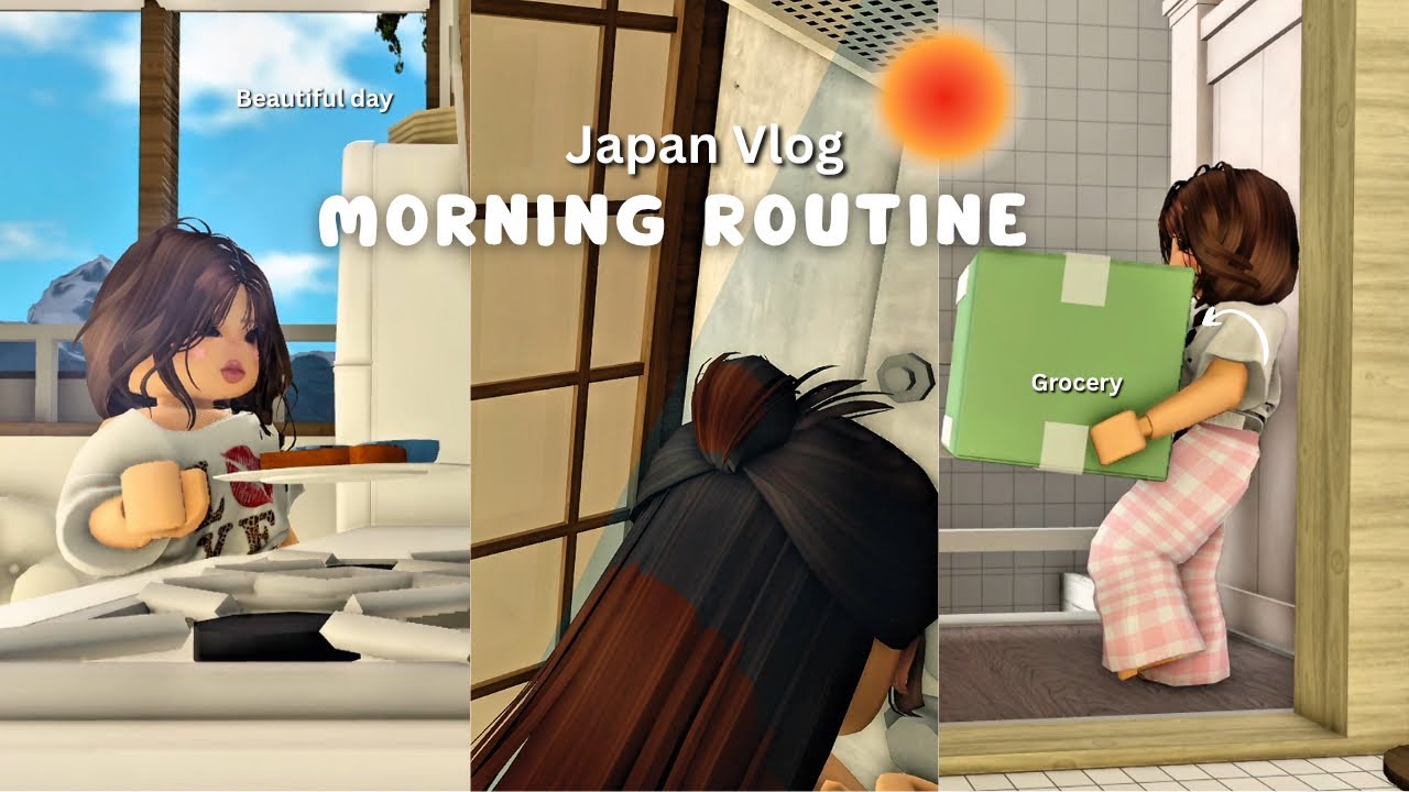 ۶Japan Vlog│1st Morning In Japan- Morning Routine│Bloxburg RP🍒˚ৎ