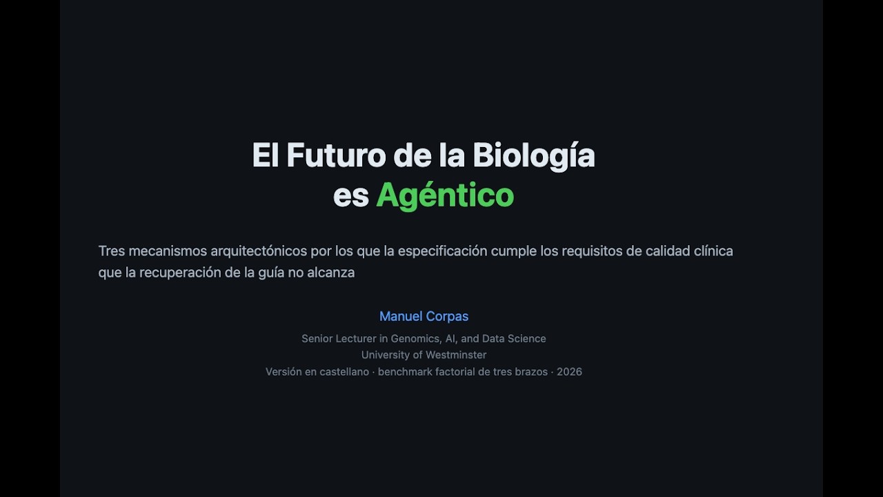 El Futuro de la Biolog&iacute;a es Ag&eacute;ntico &mdash; Seminario UNIR, 27 mayo 2026