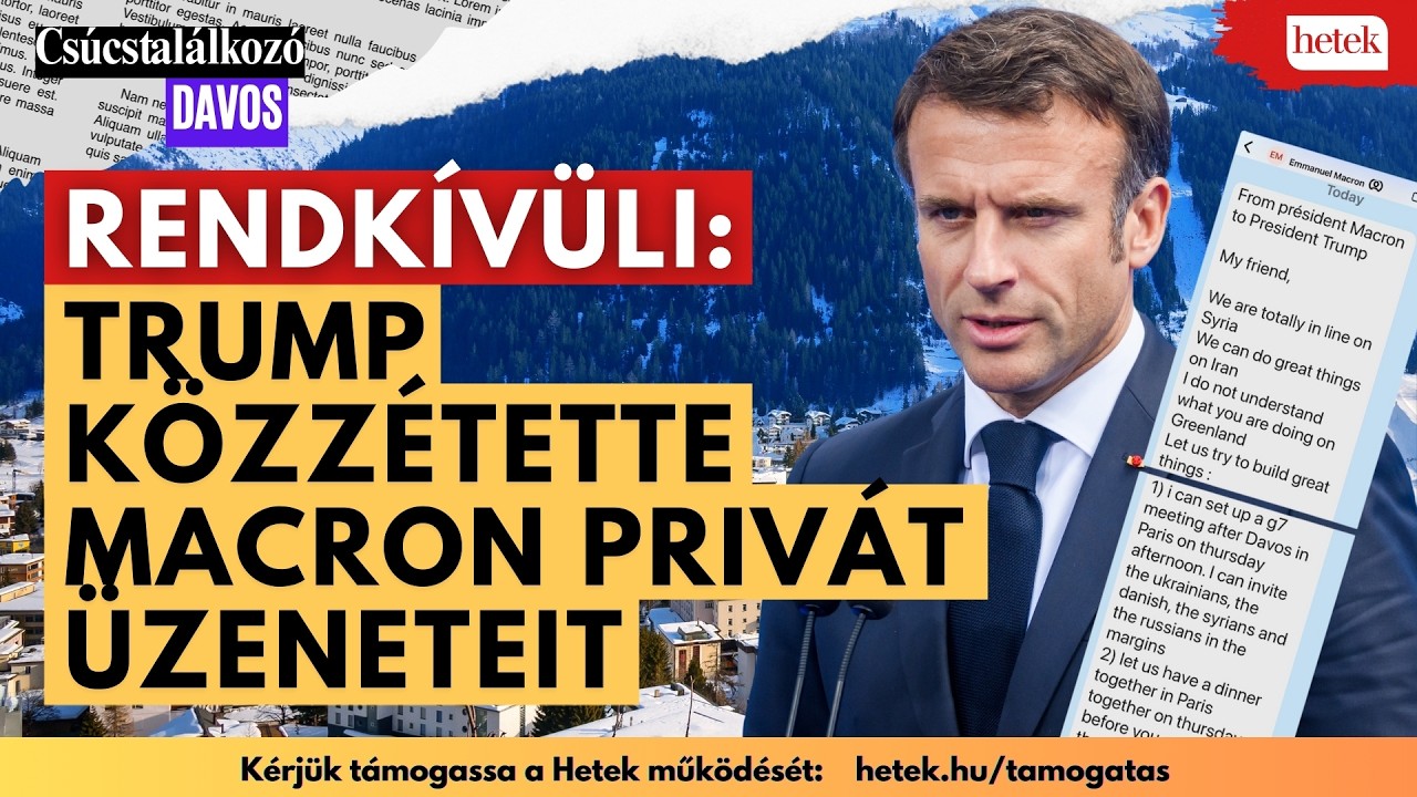 Áll a bál a Világgazdasági Fórumon: Trump közzétette Macron privát üzeneteit - Davos 2026