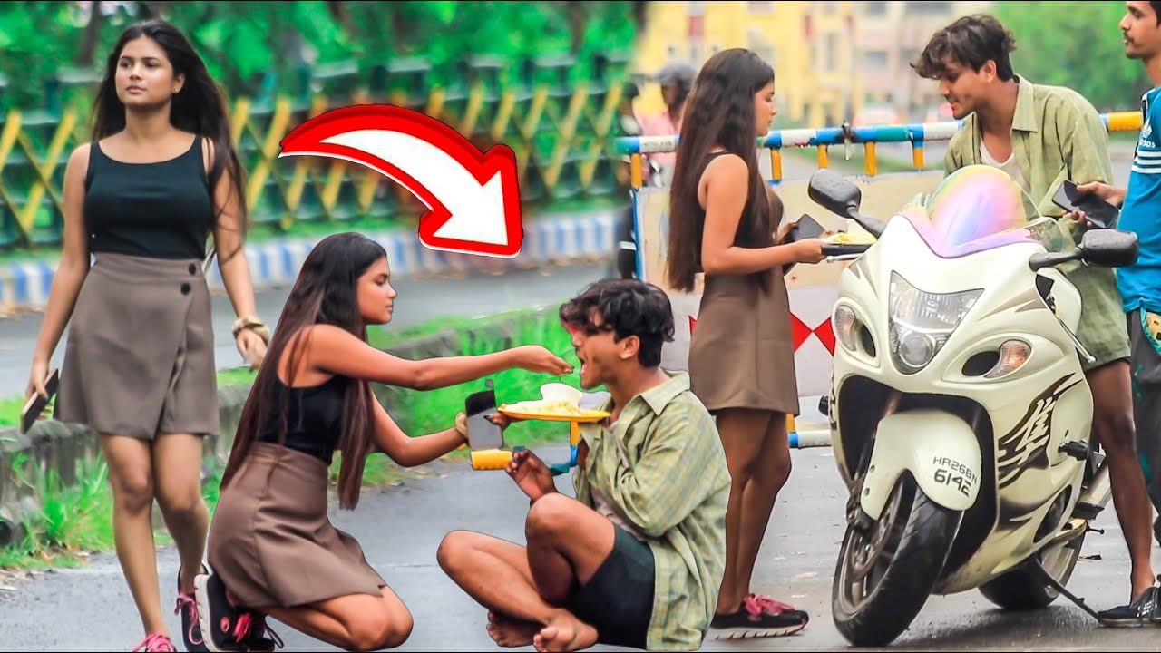 | Cute Random City Girl fall In Love with a  Beggar  for a Hayabusa - Ladki ko Hua Bhikhari se Pyar|
