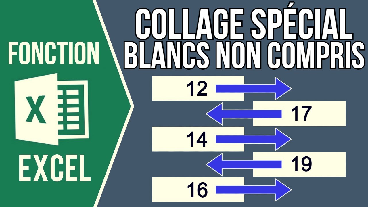 EXCEL - COLLAGE SPÉCIAL BLANCS NON COMPRIS (Combiner 2 listes alternées, mettre à jour des données)