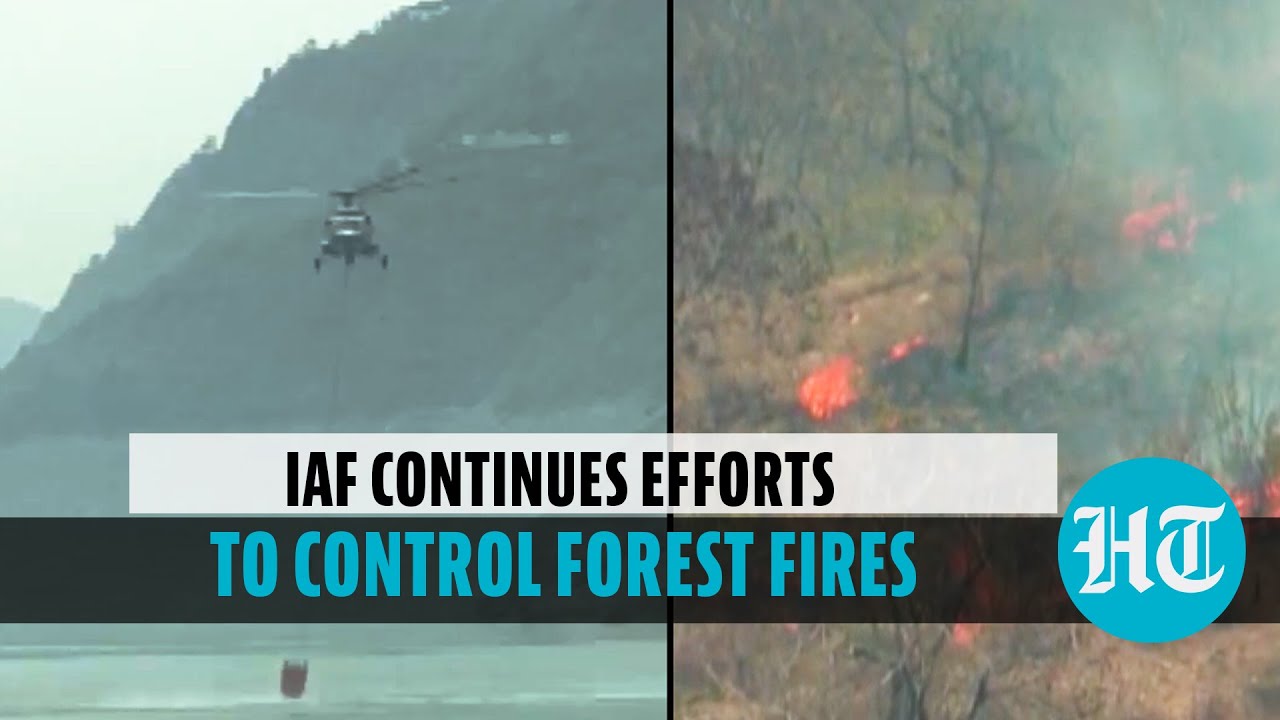 Watch: IAF chopper lifts water in bucket to douse forest fire in Uttarakhand