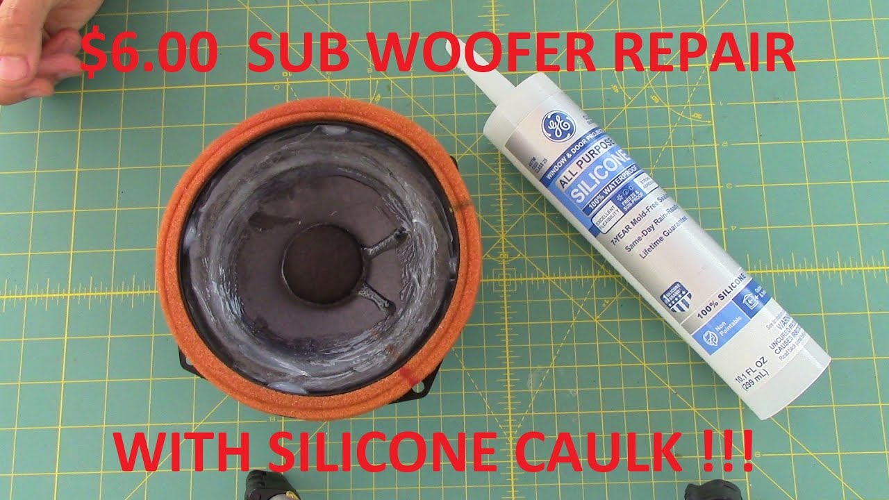 Blown Out Car Sub Woofer Repair with Silicone Caulk
