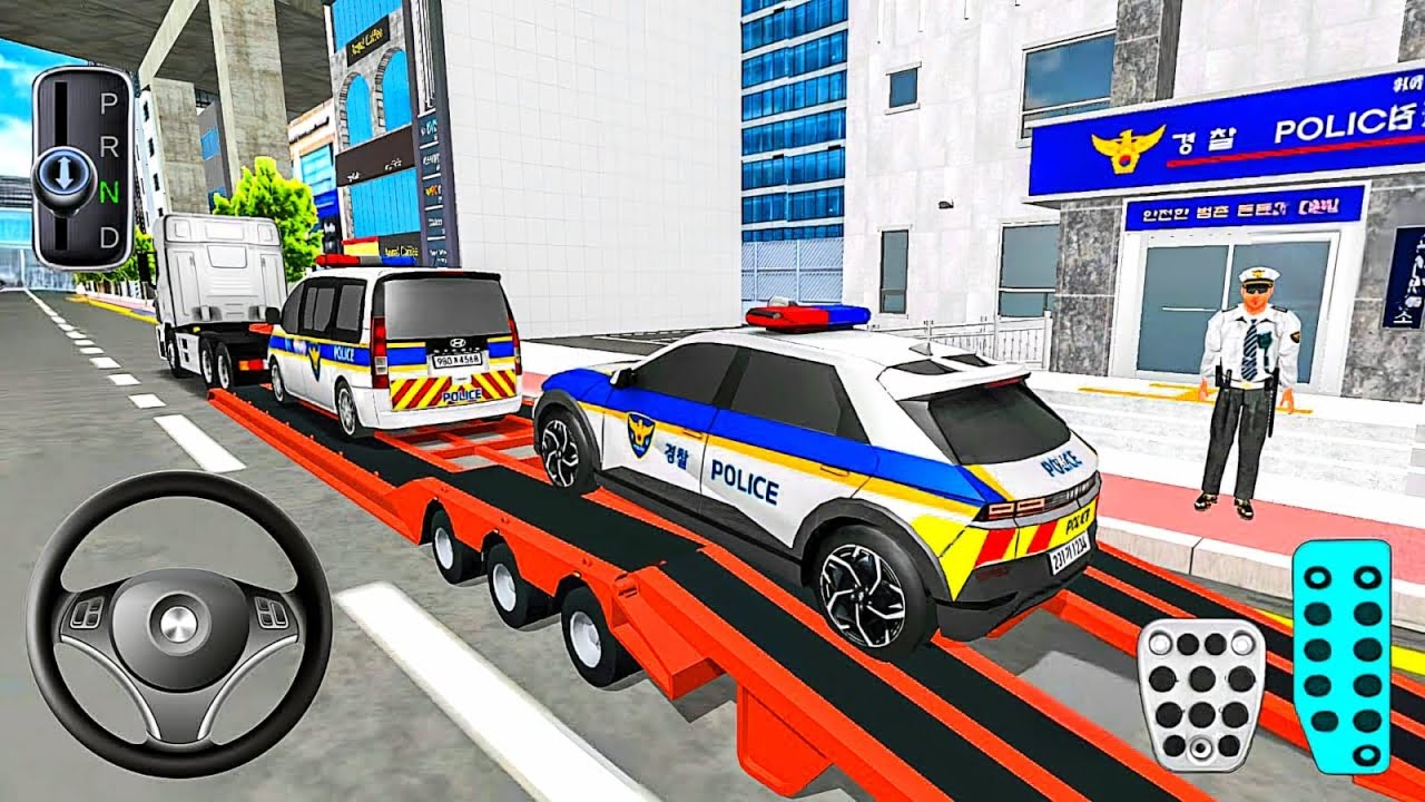 Police Officer Cars Transporter New Trailer Truck - 3D Driving Class Simulation Android game