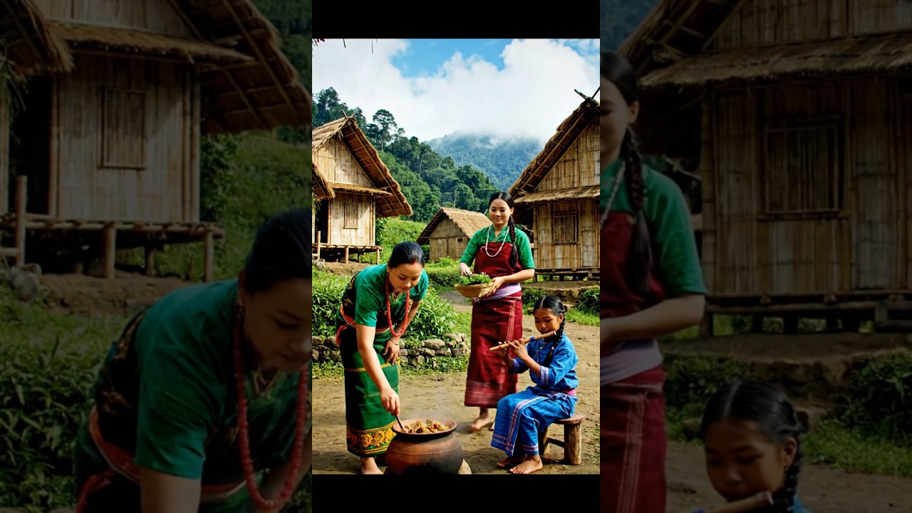 Meghalaya Khasi Village Life in 8K 🌿 | Ultra Realistic Cinematic Scene | Jadoh Cooking & Culture