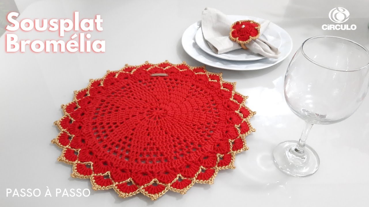 SOUSPLAT BROMÉLIA EM CROCHÊ @EdileneFitipaldi