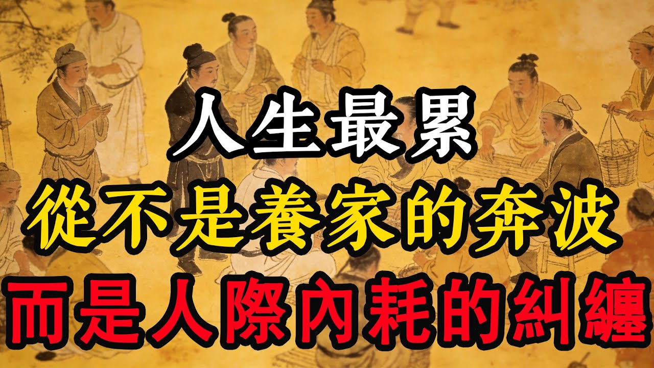 人生最累，從不是養家的奔波，而是人際內耗的糾纏#人生感悟 #识人术 #智慧 #成长思维 #谋略智慧
