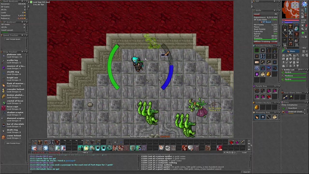 TIBIA - EK 81 SOLO(RUN) - The Ape City Quest - Mission 09: The Catacombs(LAST ROOM)