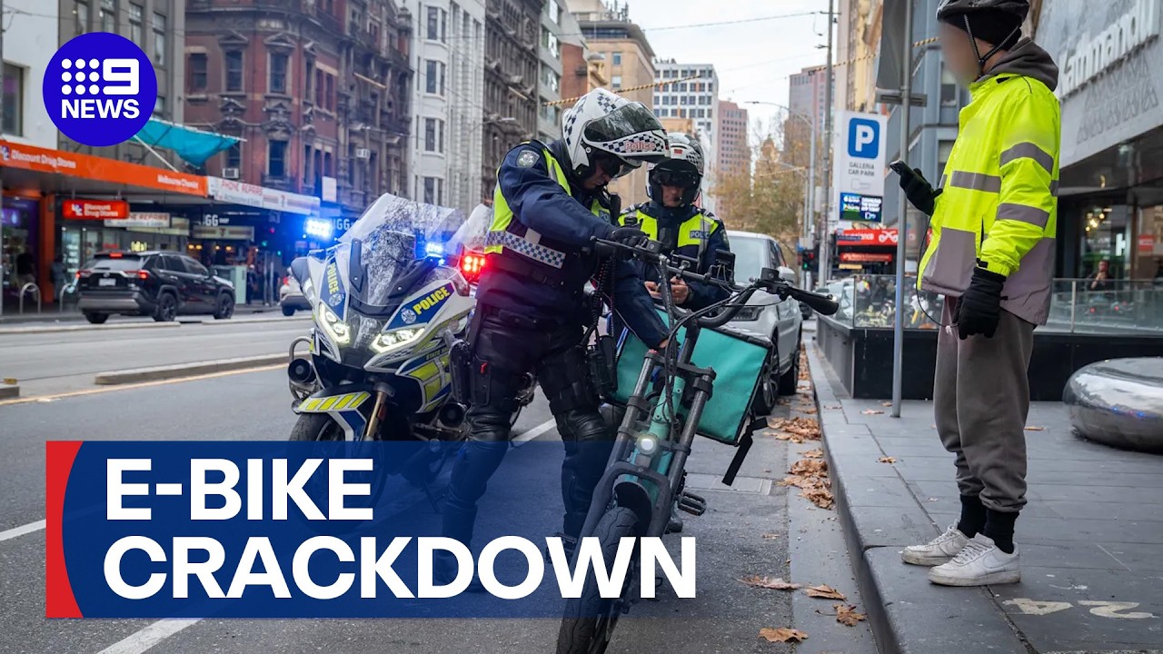 Fines handed out to rogue riders caught on illegal e-bikes | 9 News Australia