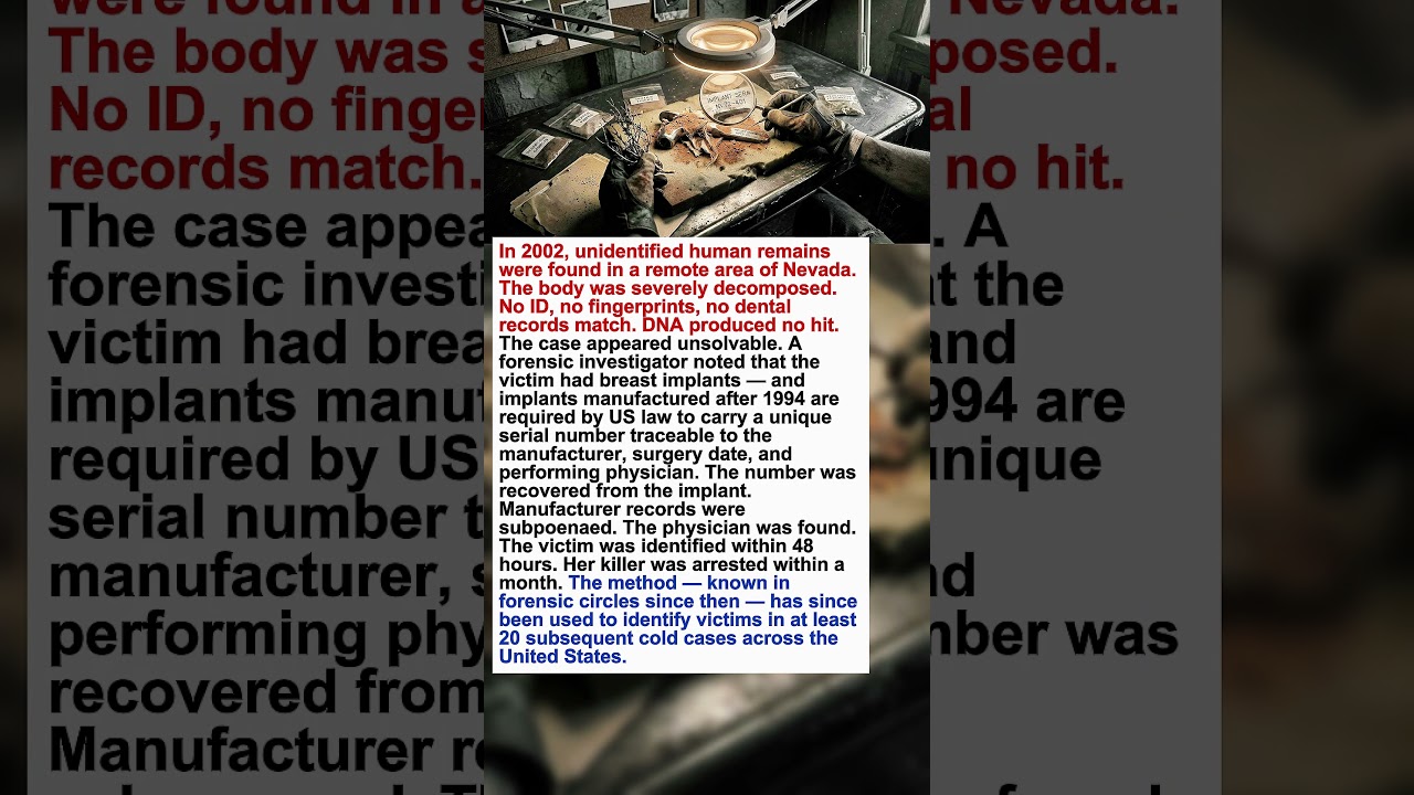 A Murder Victim Was Unidentifiable. She Was Found Because Her Breast Implant Had a Serial. #shorts