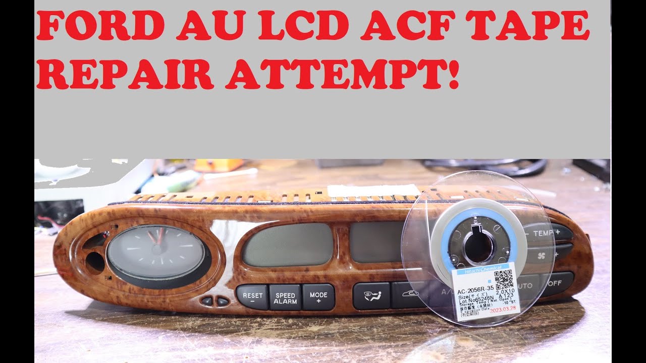 Ford AU series climate control LCD flex repair attempt with ACF tape.