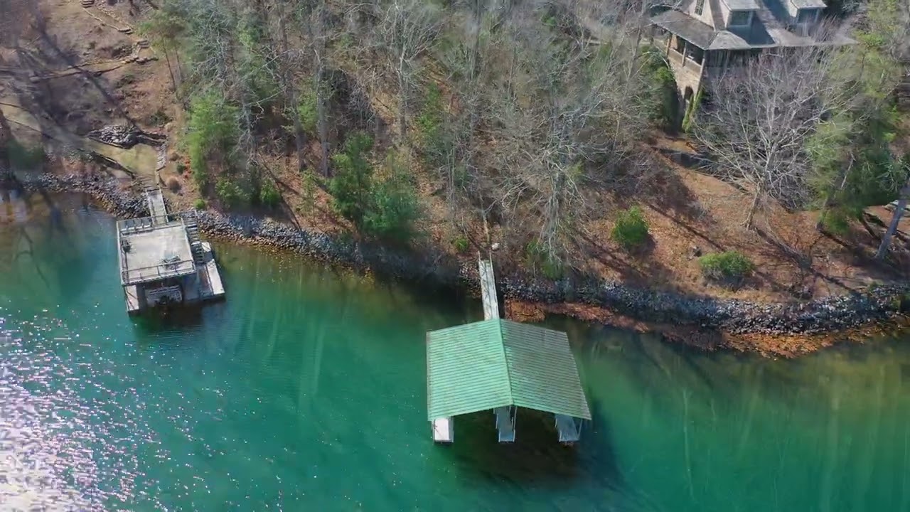 Aerial Video Lot 5 Royal Reserve Lake Keowee Waterfront Real Estate Dock in Place