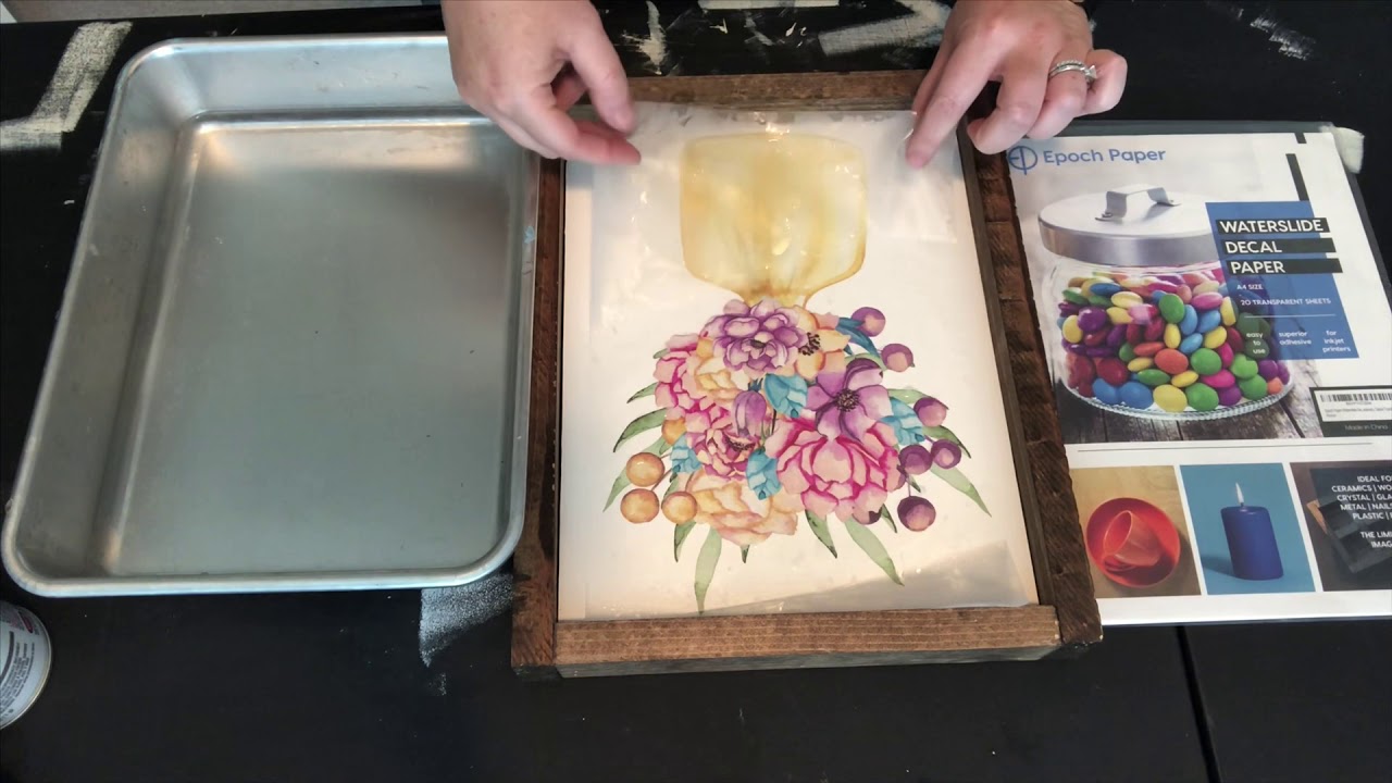 Waterslide paper on wood