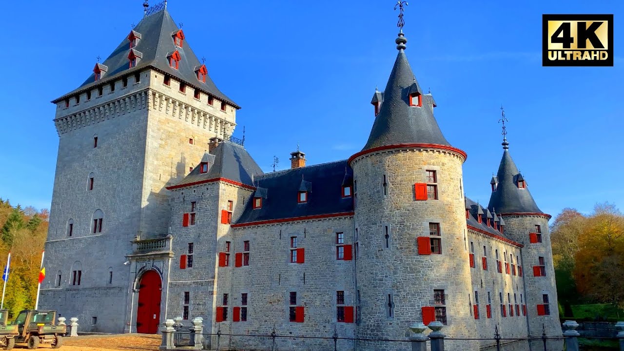 Chateau Jemeppe - Castle drone 4k - Belgian medieval castle - Kasteel van Jemeppe