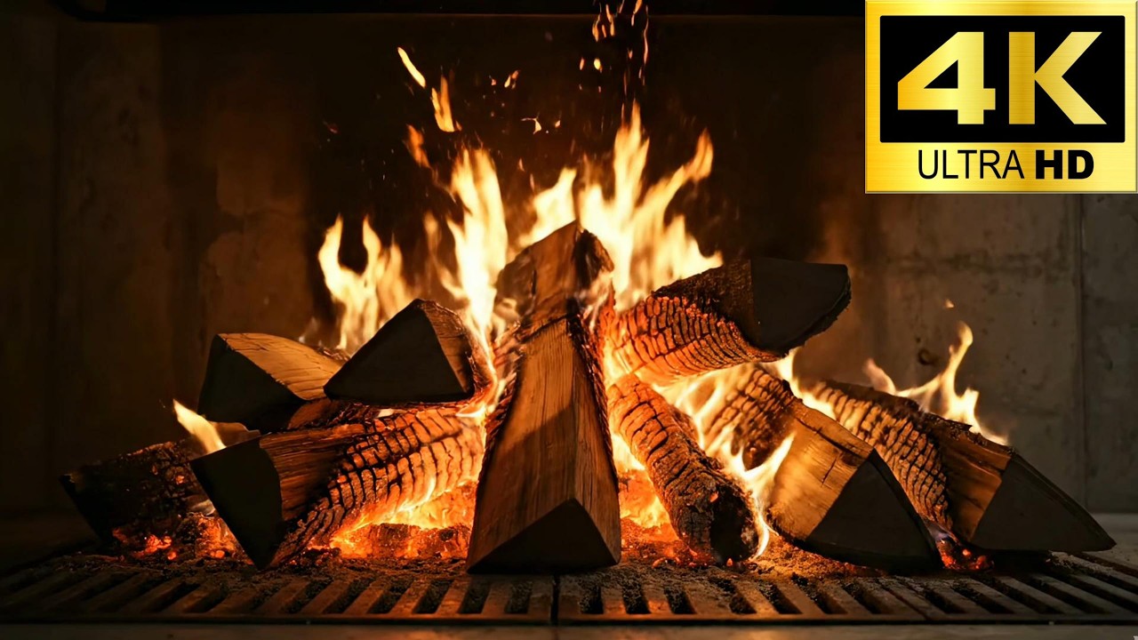 🔥 Burning Fireplace Screensaver 4K | Relaxing Fireplace on TV | Endless Loop 6h Hours