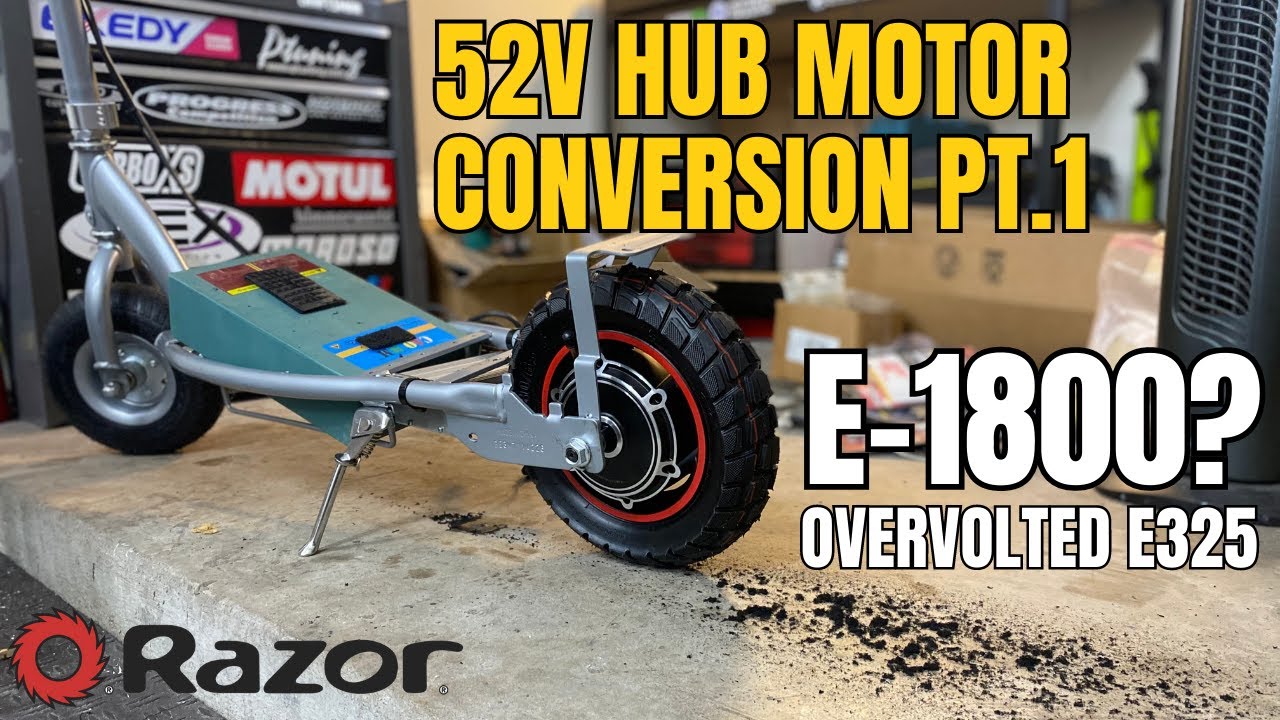 Razor E1800 52V Brushless Hub Motor Conversion E325 Electric Scooter Part 1