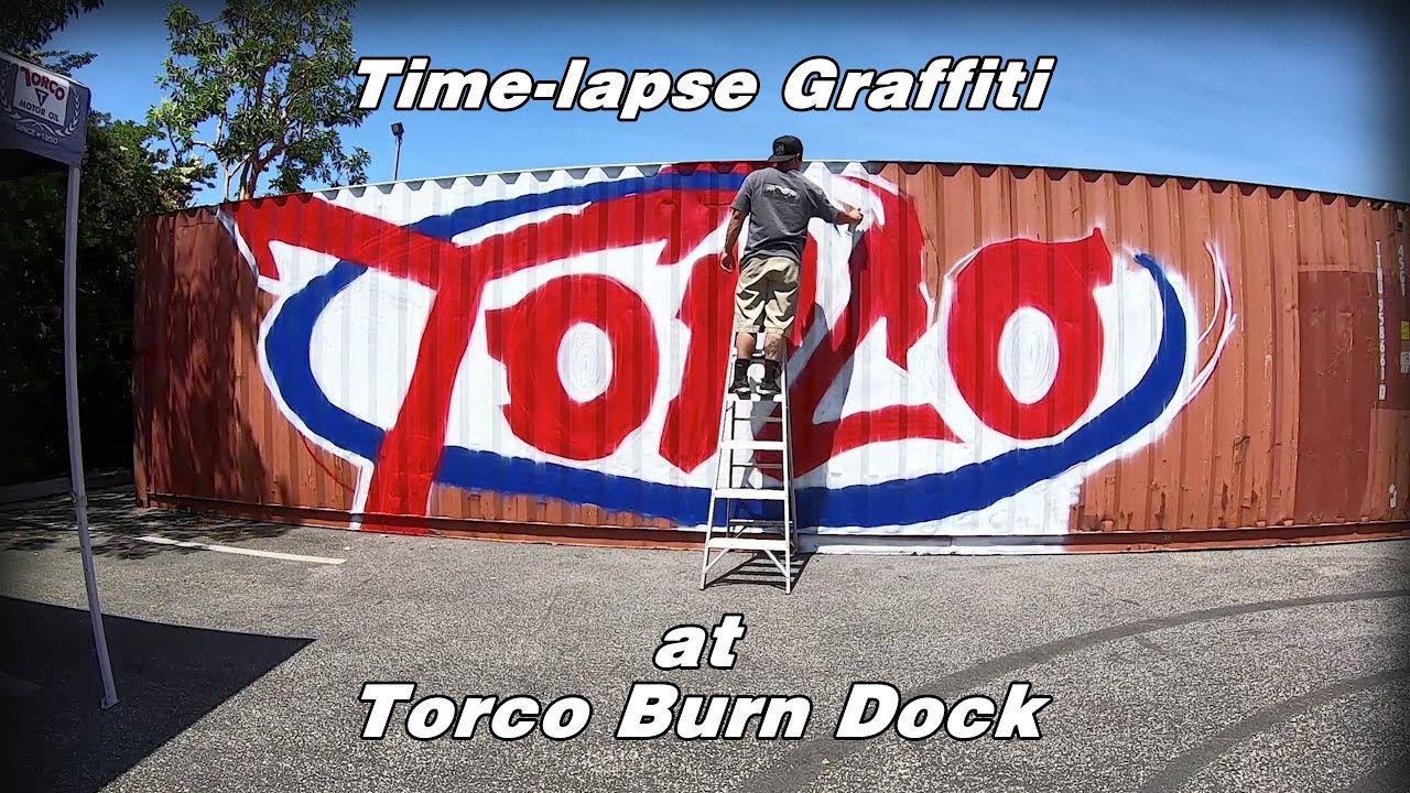 Time-Lapse of Custom Graffiti for Torco Racing Oil and Entrance to the Burn Dock