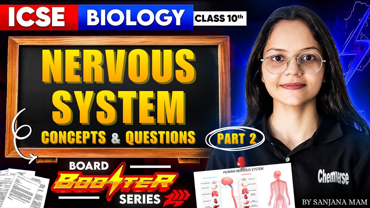 Nervous System Concepts & Questions Part 2 | ICSE Biology Class 10th | Board Booster Series