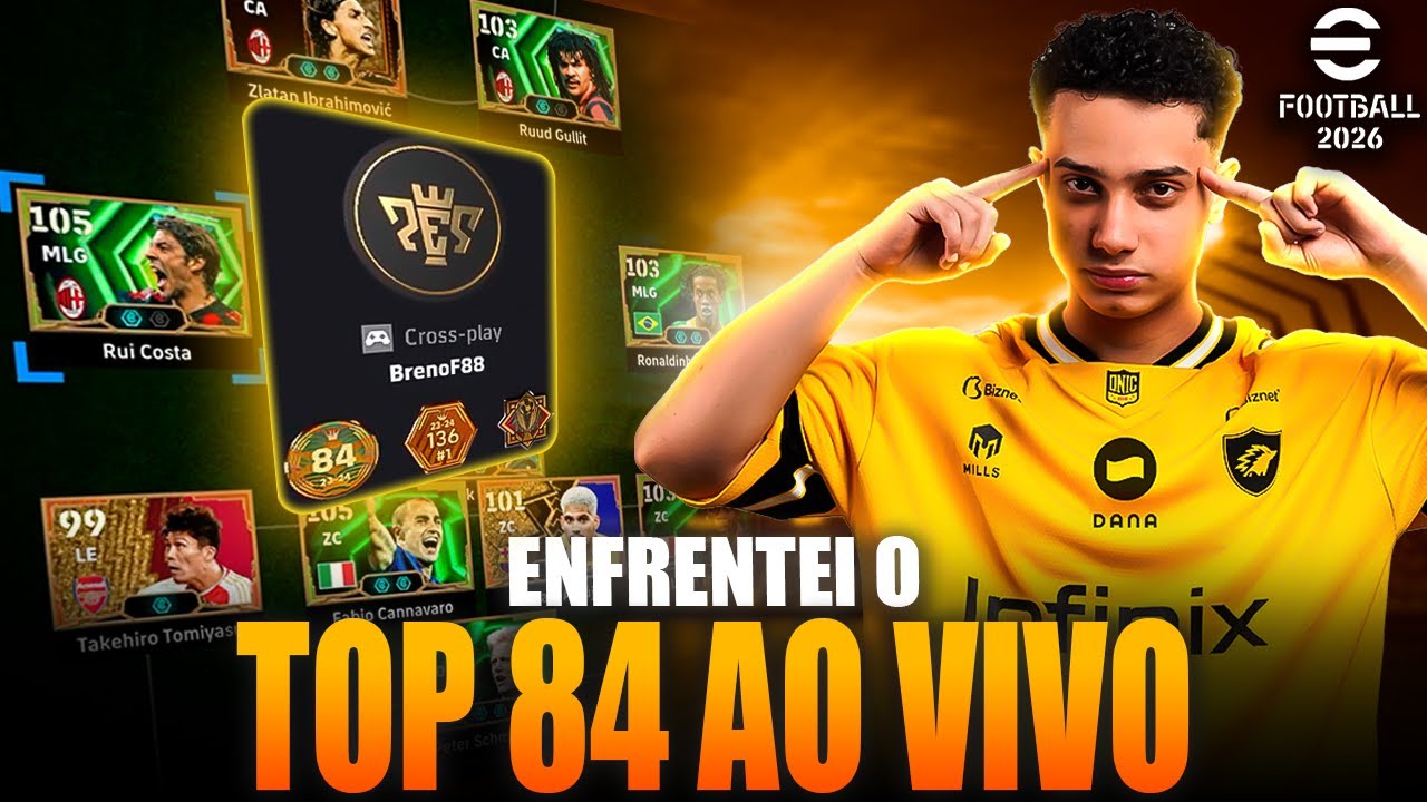 ENFRENTEI O TOP 84 GLOBAL AO VIVO no Efootball 2026