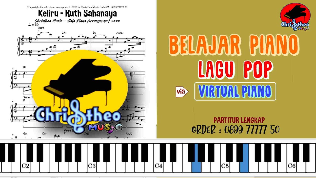 Keliru - Ruth Sahanaya piano tutorial & backing track karaoke by Christheo Music