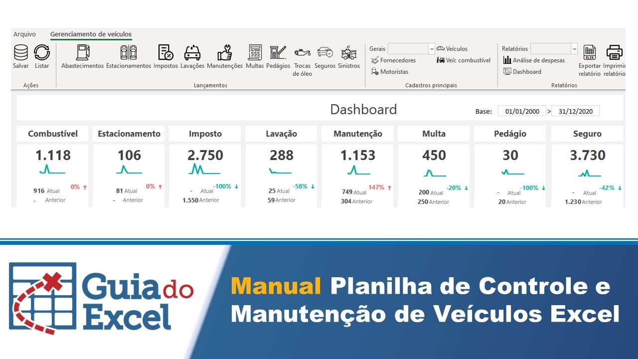 Manual planilha de Controle de Frota  de Ve&iacute;culos Excel
