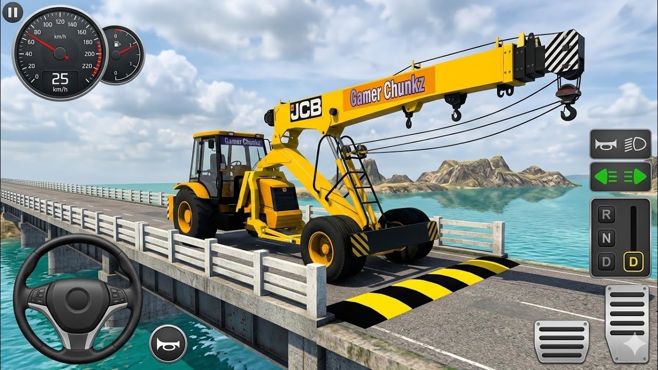 Indian JCB Crane Drive 😱 Extreme Speed Breakers Map | Bus Simulator Indonesia Gameplay 
