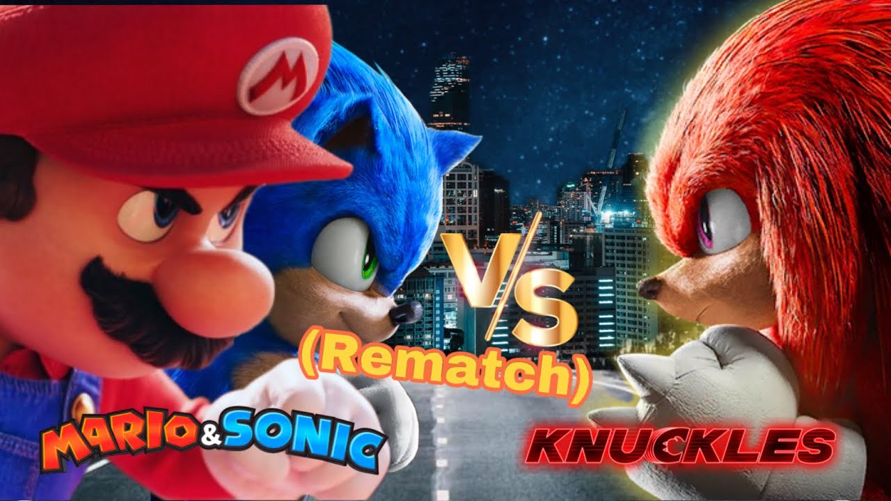 Mario and Sonic vs Knuckles (Rematch)