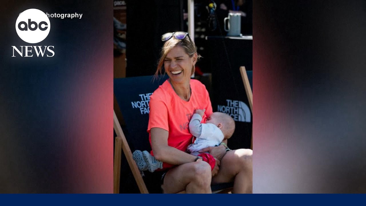 Ultra runner wins race while nursing newborn