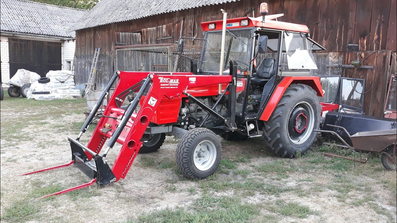URSUS C-360 Rozładowywanie bel słomy I Przewożenie drzewa :-)