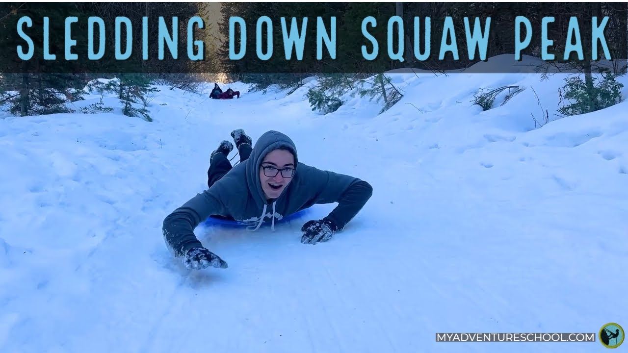 Sledding Down the Squaw Peak and Rock Canyon Trail in Provo, Utah