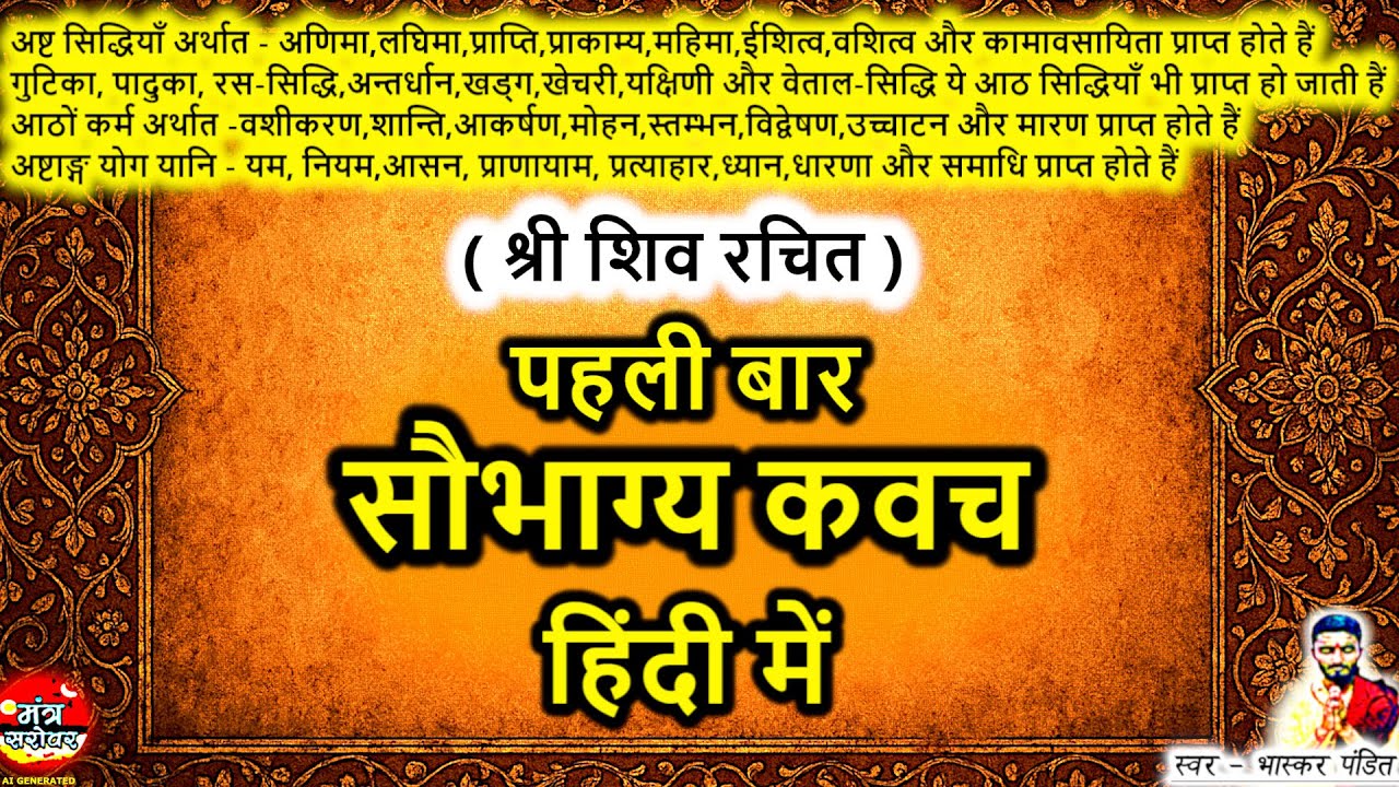 Saubhagya Kavach Hindi | Saubhagya Kavach In Hindi | Saubhagya Mantra Hindi | Mantra Sarovar